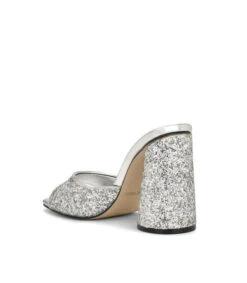 Nine West Zuecos Plateados Nexcit Con Tacón Alto Redondo Mujer -Nine West 43077065 x4