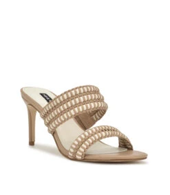 Nine West Zuecos Beige Pause Con Tacón Alto De Aguja Mujer -Nine West 43077081 x3