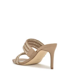 Nine West Zuecos Beige Pause Con Tacón Alto De Aguja Mujer -Nine West 43077081 x4