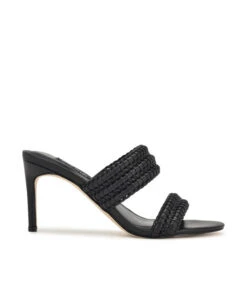 Nine West Zuecos Negros Pause Con Tacón Alto De Aguja Mujer