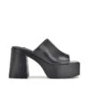 Nine West Zuecos Negros Con Tacón Alto Cuadrado Mujer