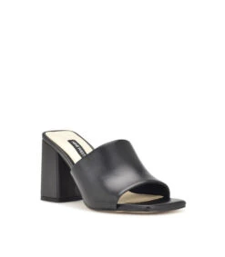 Nine West Zuecos Negros Con Tacón Medio Ancho Mujer -Nine West 43149735 x3