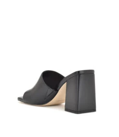 Nine West Zuecos Negros Con Tacón Medio Ancho Mujer -Nine West 43149735 x4