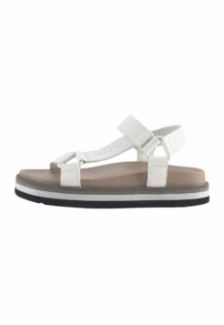 Nine West Thick Sole Rogo- Sandalias Con Plataforma - White